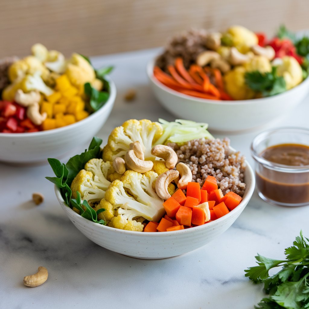Cauliflower Cashew Lunch Bowls 2 Cauliflower Cashew Lunch Bowls