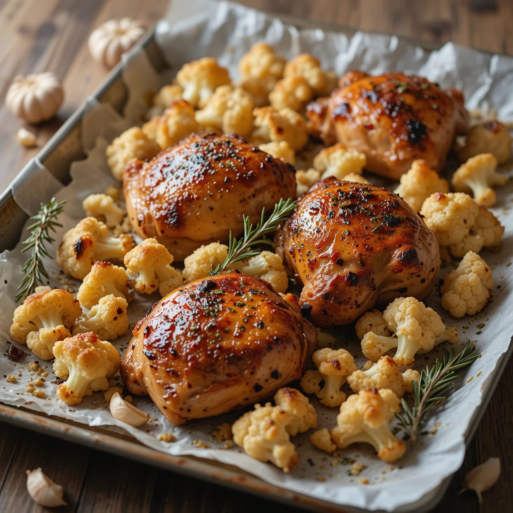Chicken and Cauliflower Sheet Pan Dinner 2 Chicken and Cauliflower Sheet Pan Dinner 2